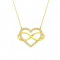 14 Ayar Altın Sonsuzluk Detaylı Kalp Kolye