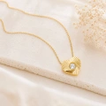 14K Solid Gold Sparkling Mini Heart Necklace