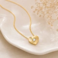 14K Solid Gold Sparkling Mini Heart Necklace