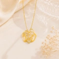 14K Solid Gold Heart Family Necklace