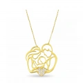 14K Solid Gold Heart Family Necklace