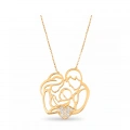 14K Solid Gold Heart Family Necklace