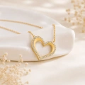 14K Solid Gold Heart Necklace
