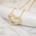 14K Solid Gold Heart Necklace