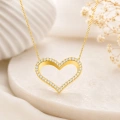 14K Solid Gold Heart Necklace