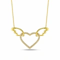 14 Ayar Altın Kanatlı Kalp Kolye