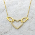14 Ayar Altın Kanatlı Kalp Kolye
