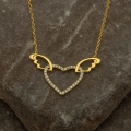 14 Ayar Altın Kanatlı Kalp Kolye