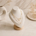 14K Solid Gold Layered Heart Necklace