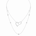 14K Solid Gold Layered Heart Necklace