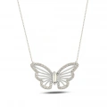 14K Gold Butterfly Necklace, Gold Minimalist Luck Necklace, Elegant Wings Necklace