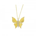 14K Gold Butterfly Necklace, Tiny Butterfly Luck Necklace