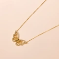 14K Solid Gold Butterfly Necklace – Elegant Wings Pendant & Minimalist Lucky Jewelry