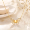 14K Solid Gold Butterfly Necklace – Elegant Wings Pendant & Minimalist Lucky Jewelry