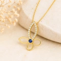14K Solid Gold Butterfly Necklace – Elegant Clover Necklace, Minimalist Luck Jewelry