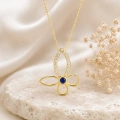 14K Solid Gold Butterfly Necklace – Elegant Clover Necklace, Minimalist Luck Jewelry