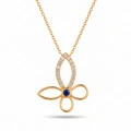 14K Solid Gold Butterfly Necklace – Elegant Clover Necklace, Minimalist Luck Jewelry