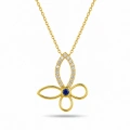 14K Solid Gold Butterfly Necklace – Elegant Clover Necklace, Minimalist Luck Jewelry