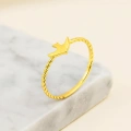 14K Solid Gold Swallow Ring