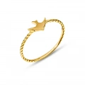 14K Solid Gold Swallow Ring