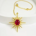 14 Ayar Altın Kutup Yıldızı Yakut Kolye