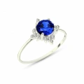 14K Gold North Star Sapphire Ring