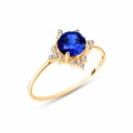 14K Gold North Star Sapphire Ring