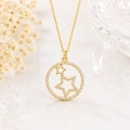 14K Gold Star Medallion Necklace
