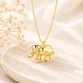 14K Solid Gold Tiny Elephant Necklace
