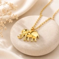 14K Solid Gold Tiny Elephant Necklace