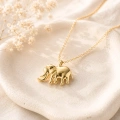 14K Solid Gold Tiny Elephant Necklace