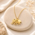 14K Solid Gold Tiny Elephant Necklace