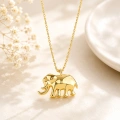 14K Solid Gold Tiny Elephant Necklace