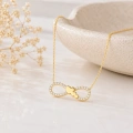 14K Solid Gold Mini Heart Infinity Necklace