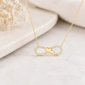 14K Solid Gold Mini Heart Infinity Necklace
