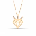 14K Solid Gold Diamond Design Necklace