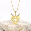 14K Solid Gold Diamond Design Necklace