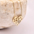 14K Gold Tiny Heart Love Necklace, Elegant Jewelry for Women, Gift for Girlfriend
