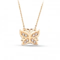 14K Gold Tiny Butterfly Necklace, Small Butterfly Luck Necklace