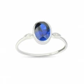 14K Solid Gold Oval Cut Sapphire Ring