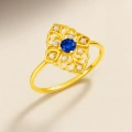 14 Ayar Altın Otantik Dizayn Safir Yüzük