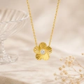14K Solid Gold Tiny Daisy Necklace