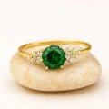 14 Ayar Altın Minimal Zümrüt Yüzük