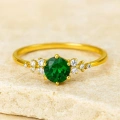 14 Ayar Altın Minimal Zümrüt Yüzük