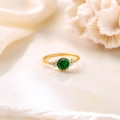 14 Ayar Altın Minimal Zümrüt Yüzük
