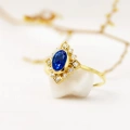 14K Solid Gold Oval Cut Blue Sapphire Ring