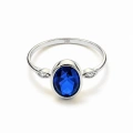 14 Ayar Altın Oval Kesim Safir Yüzük