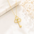 14K Solid Gold Peridot Key Necklace