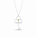 14K Solid Gold Peridot Key Necklace