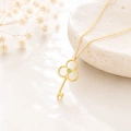 14K Solid Gold Peridot Key Necklace